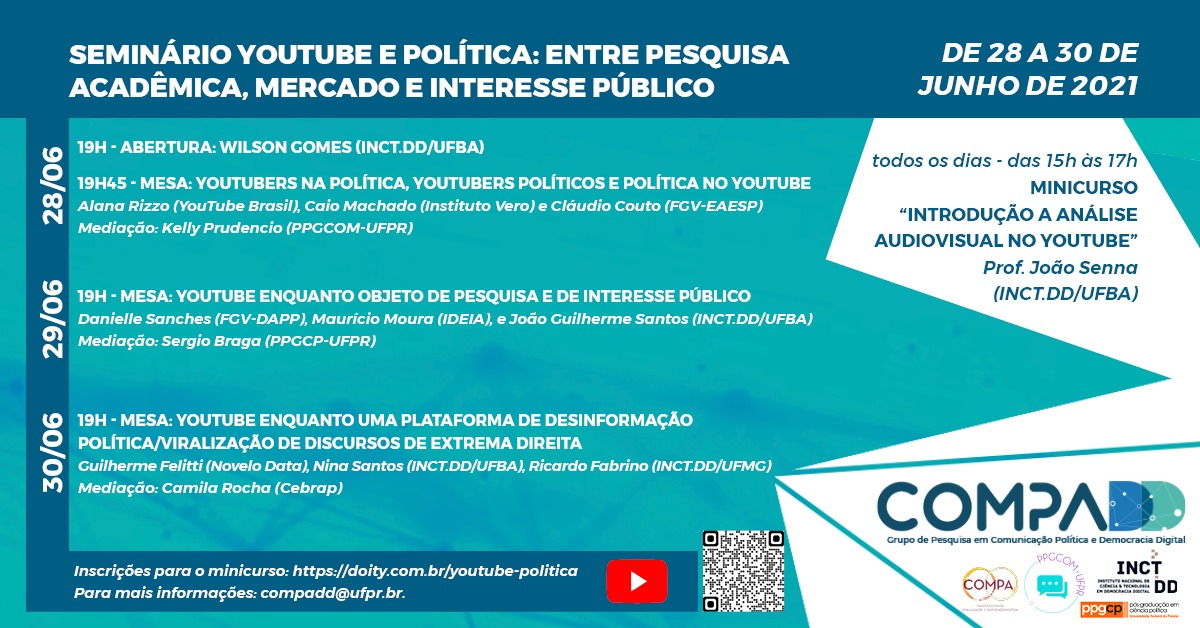 Seminário YouTube E Política: Entre Pesquisa Acadêmica, Mercado E Interesse Público